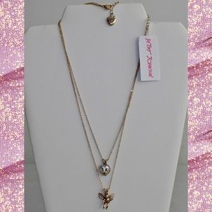 Betsey Johnson CHERUB ANGEL Celestial Necklace NWT